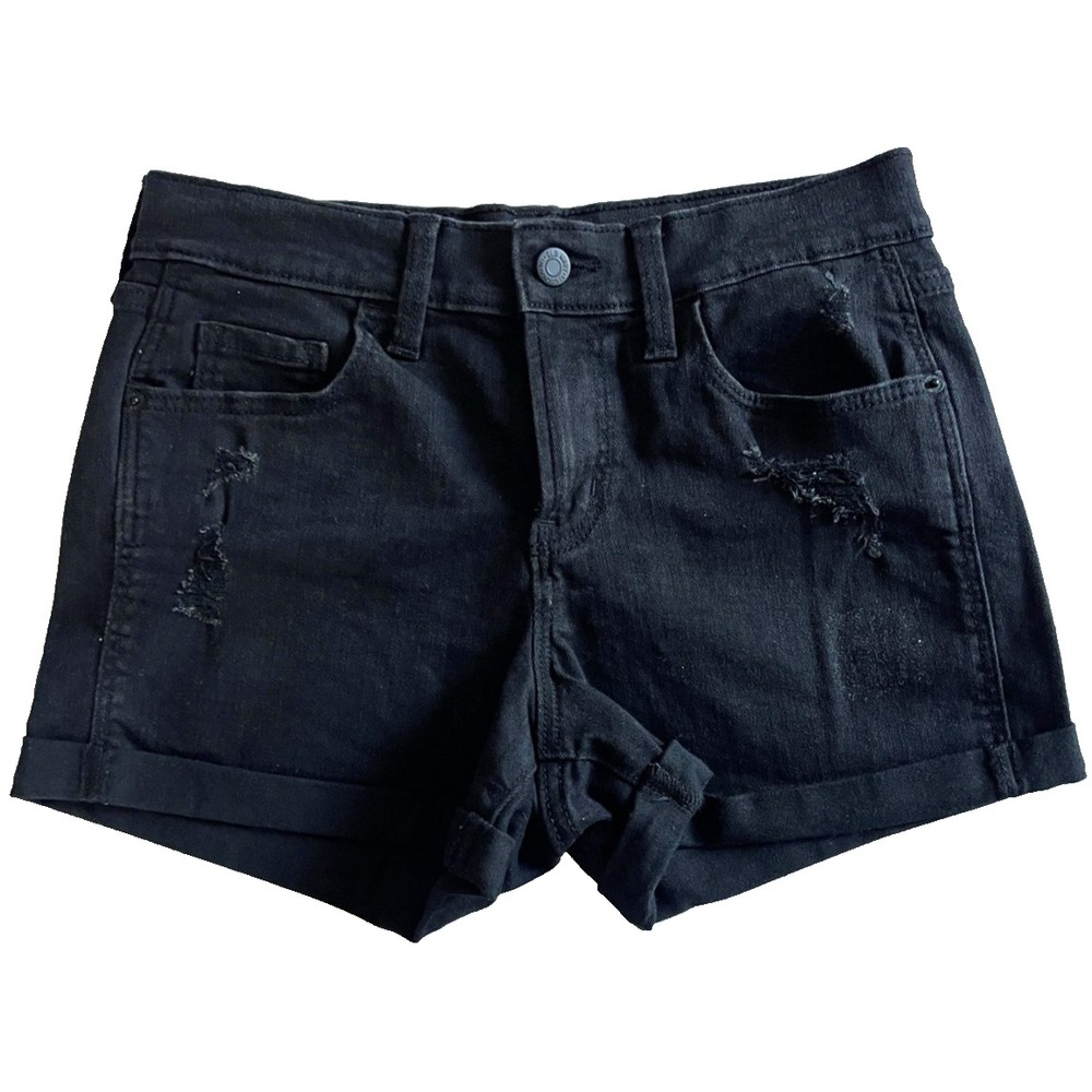 Old Navy Shorts Womens Sz 2 Waist 28" Boyfriend Denim Jean Distressed Cuffed